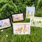 Broderie, Fleurs En Presse, Papier Artisanal, Cadre Mural, Nature, Odetourdunvoyage, Artiste, Piece Unique, Creation Artisanale, Cadeau Unique, Aquarelle, Peinture