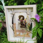 Mixmedia, Creation Artisanale, Piece Unique, Odetourdunvoyage, Broderie, Teinture Vegetale, Artiste, Photo Ancienne, Fleurs Sechees, Art