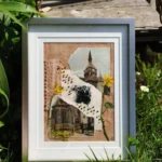 Mixmedia, Creation Artisanale, Piece Unique, Odetourdunvoyage, Broderie, Teinture Vegetale, Artiste, Photo Ancienne, Fleurs Sechees, Cadre Photo