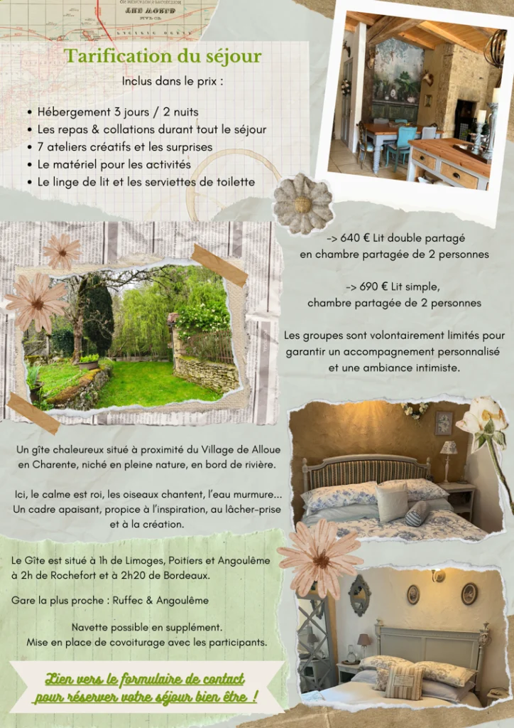 Retraite Créative, Odetourdunvoyage, Sejour Créatif, Retraite Bien être, Sejour Feminin, Parenthèse, Ateliers Créatifs, Retraite Femme, Lâcher Prise, Diy, Fait Main, Angoulême