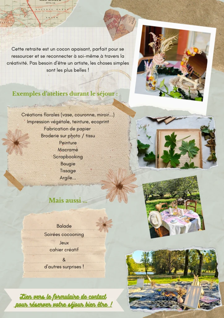 Retraite Créative, Odetourdunvoyage, Sejour Créatif, Retraite Bien être, Sejour Feminin, Parenthèse, Ateliers Créatifs, Retraite Femme, Lâcher Prise, Diy, Fait Main, Limoges