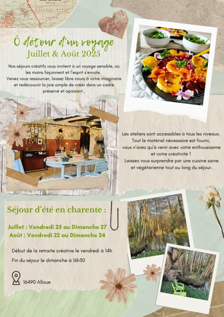 Retraite Créative, Odetourdunvoyage, Sejour Créatif, Retraite Bien être, Sejour Feminin, Parenthèse, Ateliers Créatifs, Retraite Femme, Lâcher Prise, Diy, Fait Main, Poitiers