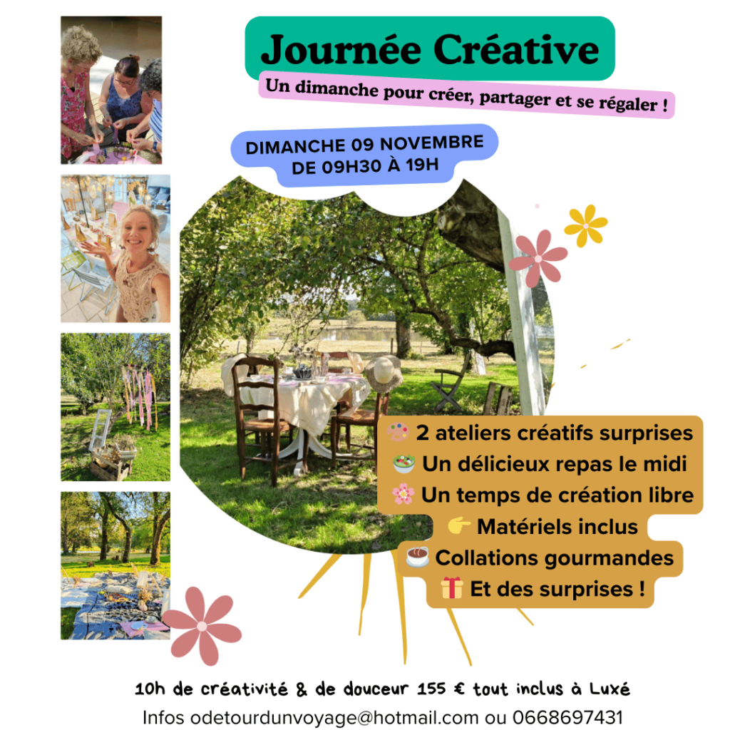 Ateliers créatifs, vienne, 86, nouvelle aquitaine, wokshop, DIY, EVJF, Noël, Automne, retraite créative, Luchapt, fleurs séchées, ferme floral, séjour bien être