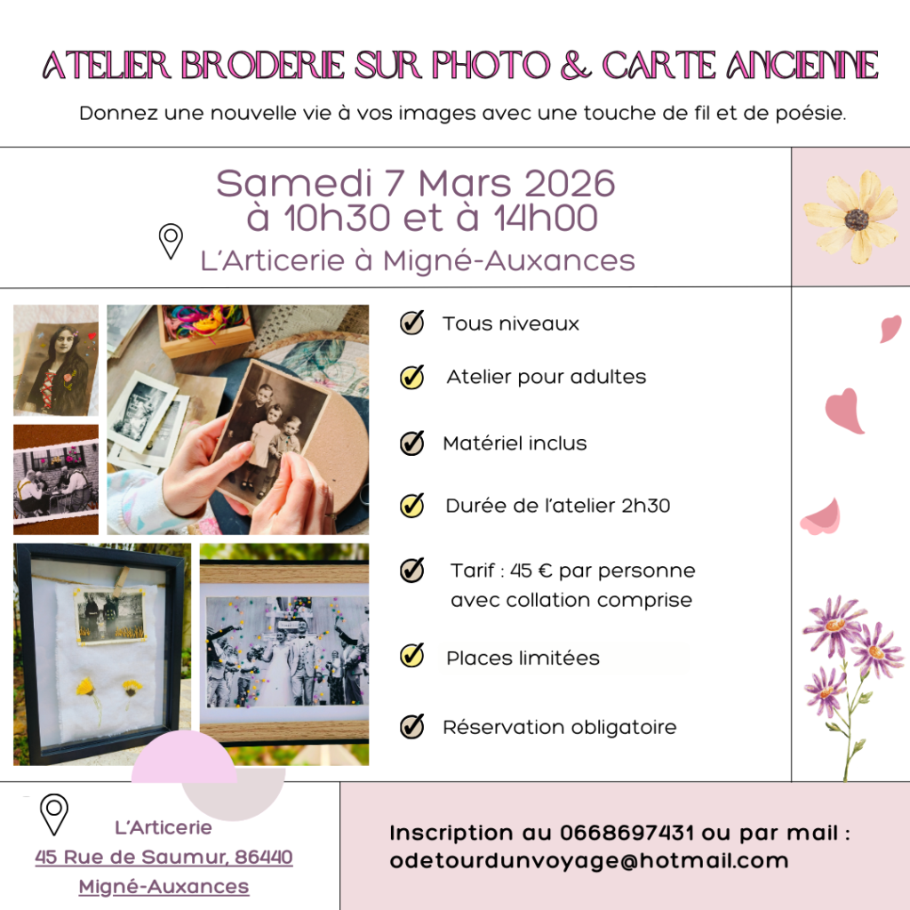 atelier broderie sur photo