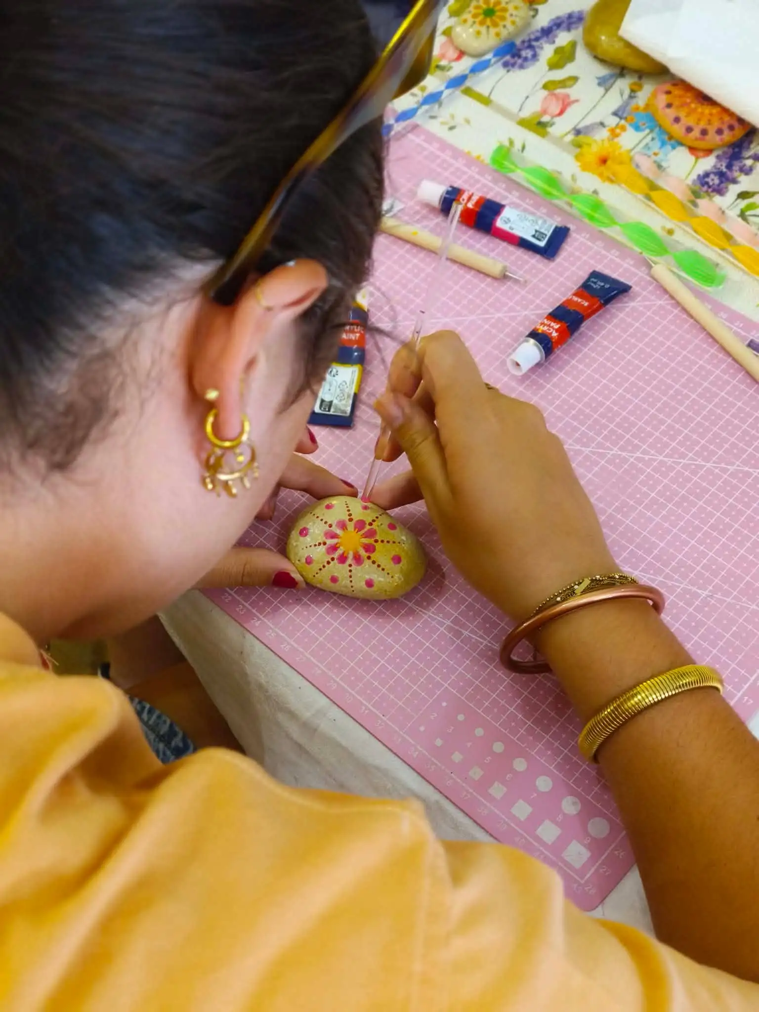 Ateliers Peinture, Aquarelle et Vision Board - peinture mandala, mandala dotting tool
