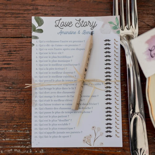 jeux invités pour mariage sur mesure