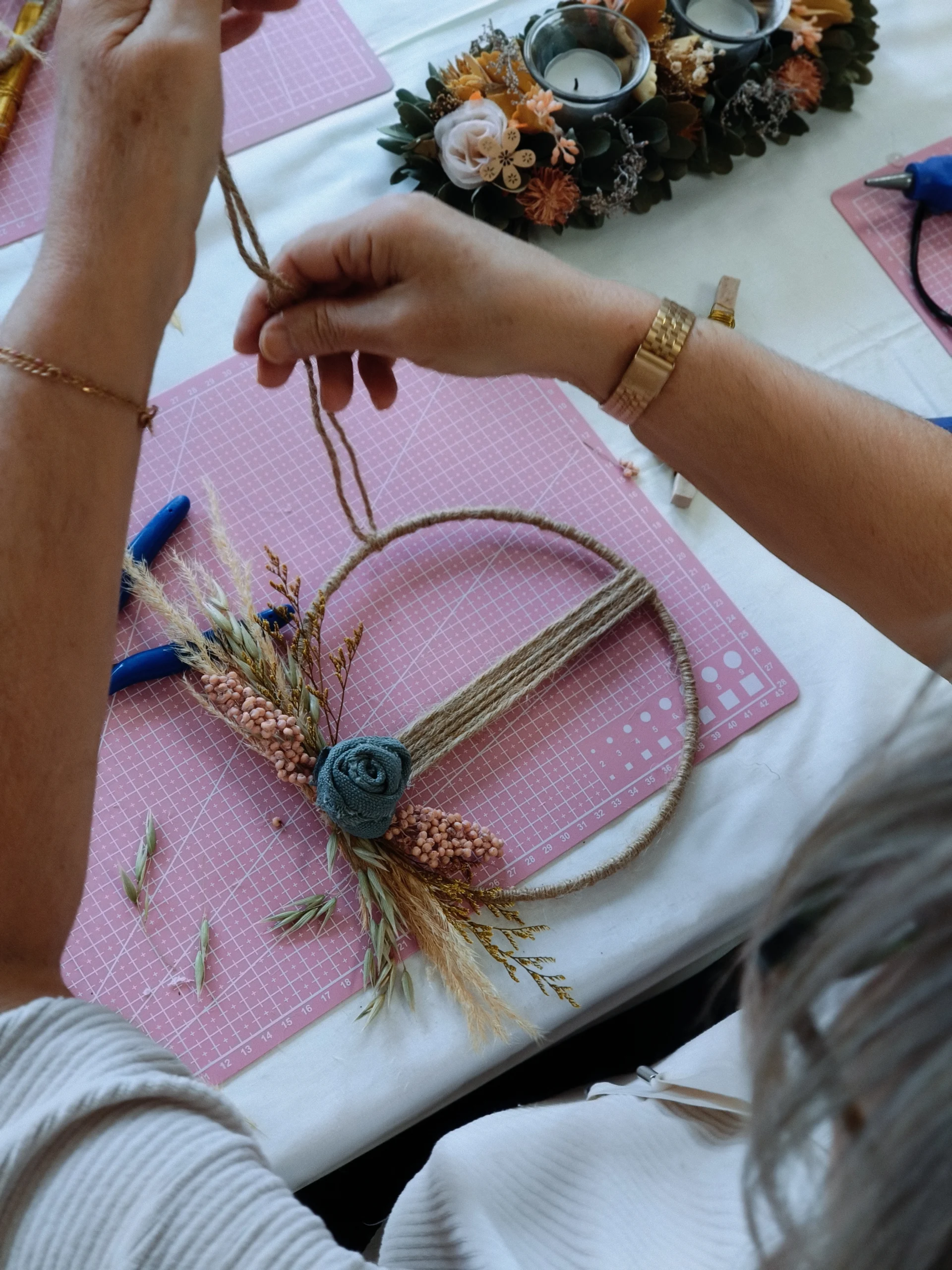 atelier couronne de fleurs séchées poitiers