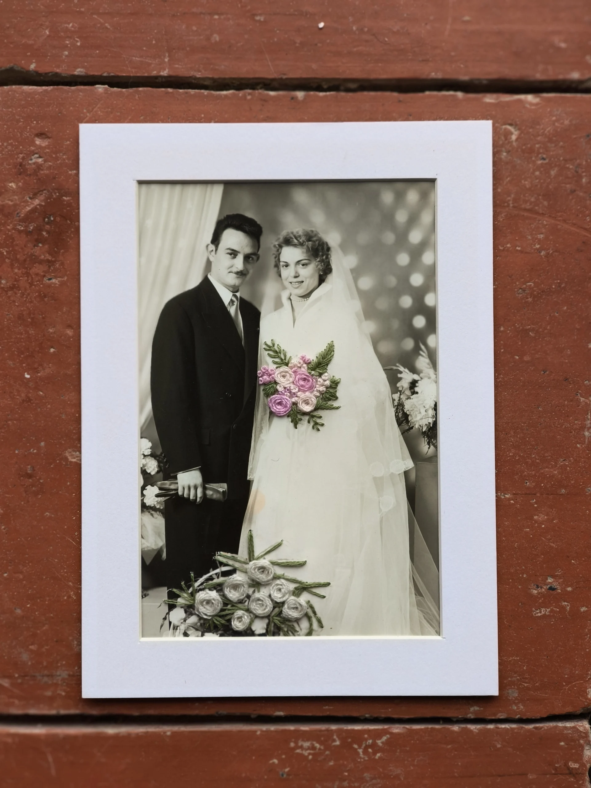 photo souvenir à offrir personnalisée , broderie sur mesure