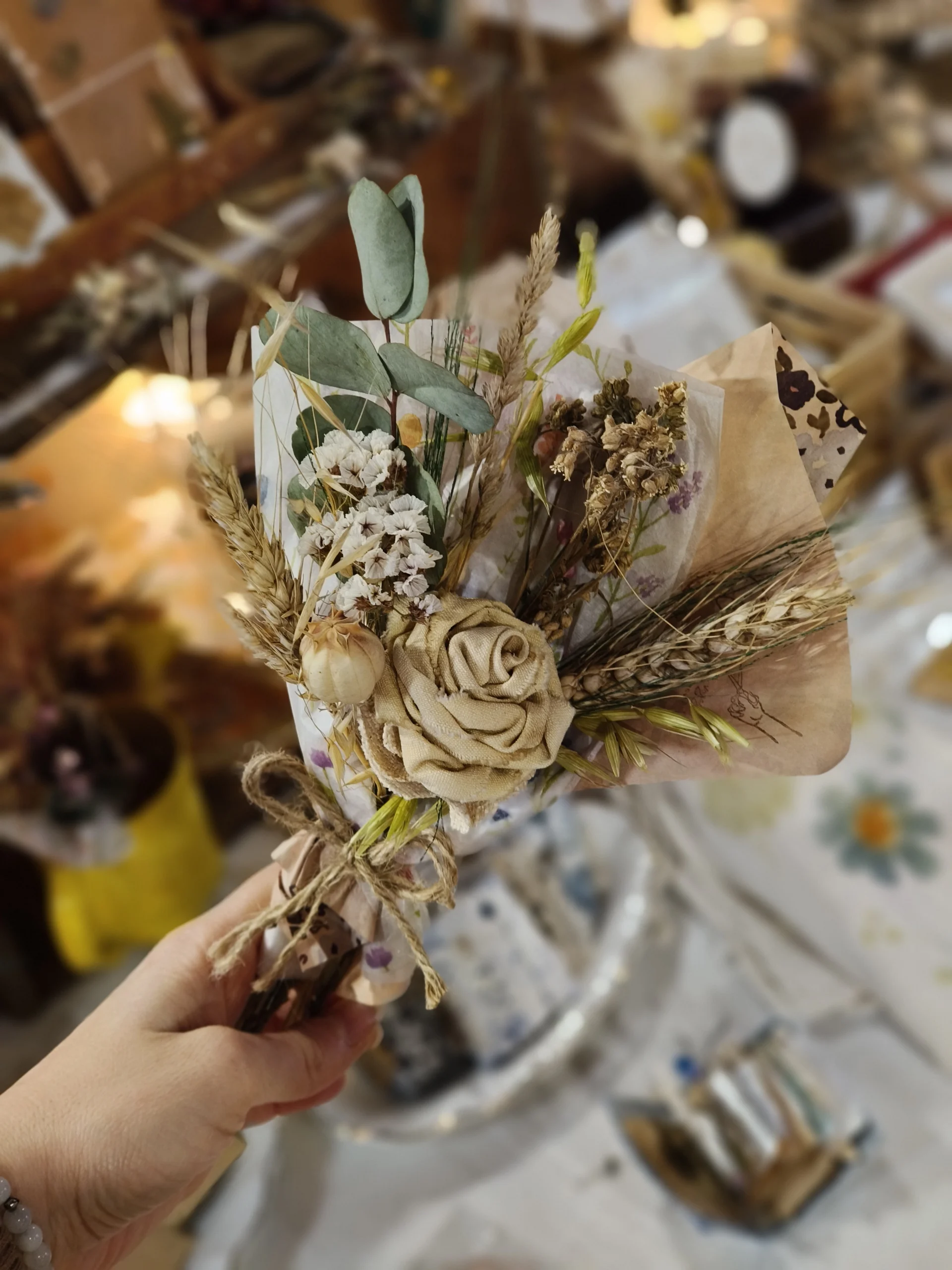 bouquet de fleurs séchées