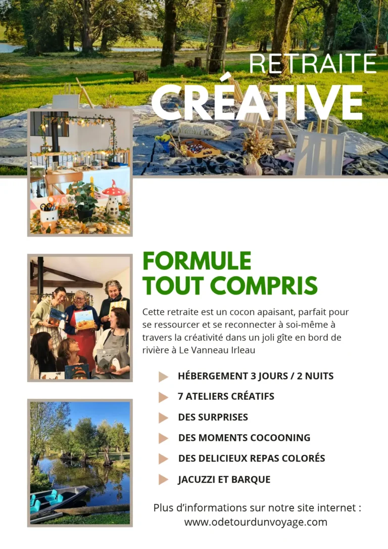 retraite creative en france entre Poitiers et la Rochelle, près de Niort